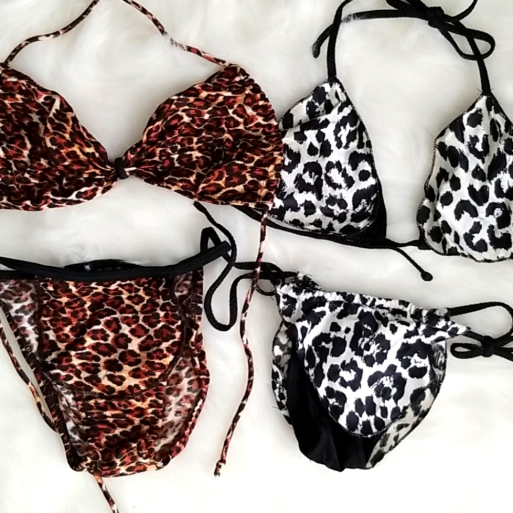 2 Leopard Loincloth Bikinis